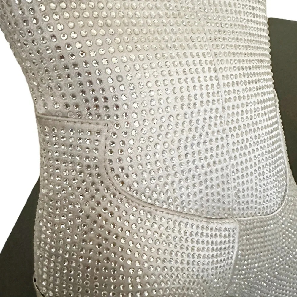 NIB DANIEL X DIAMOND North Jewel Cave Knee High Western Boot Silver 6.5